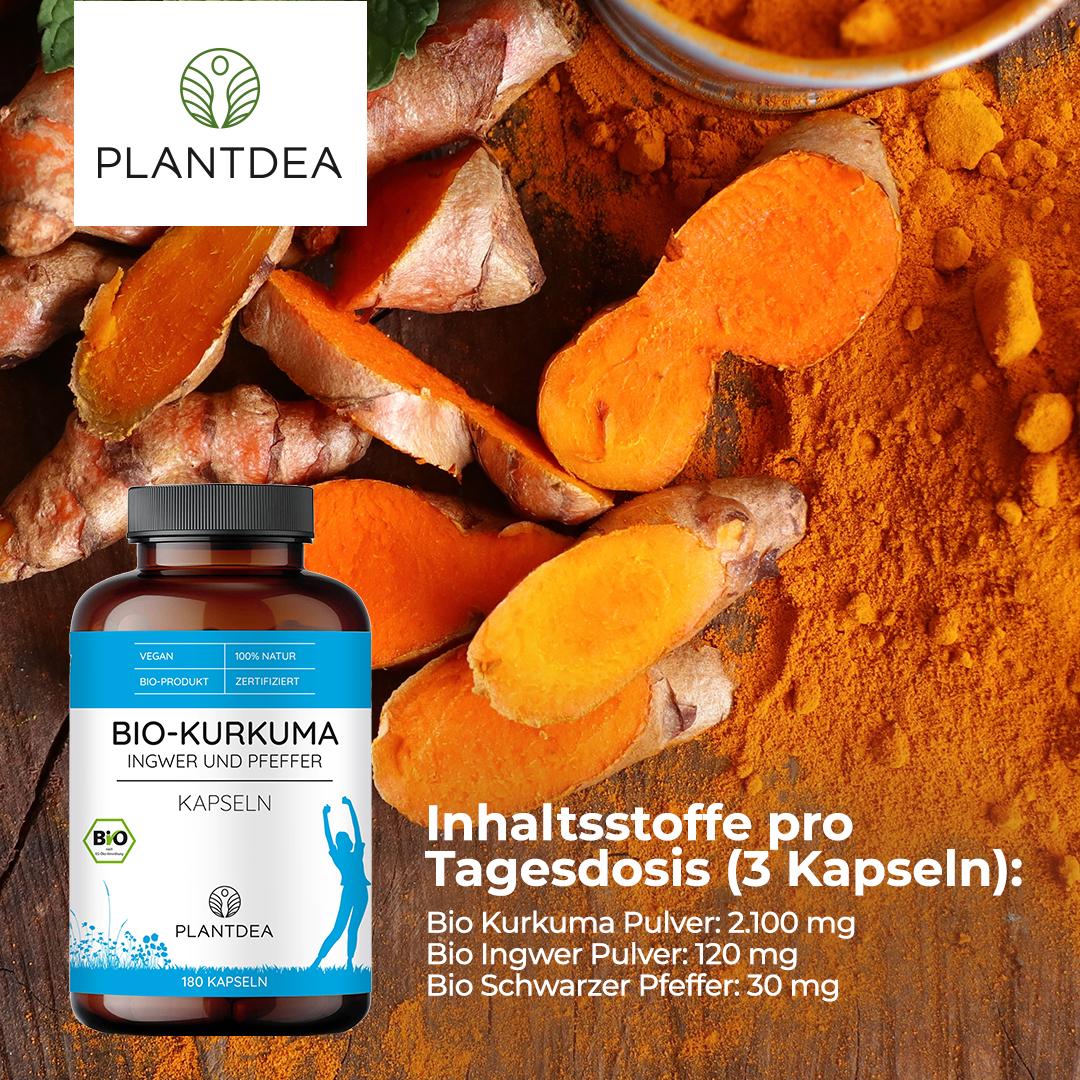 Bio Kurkuma, Ingwer & Pfeffer Kapseln